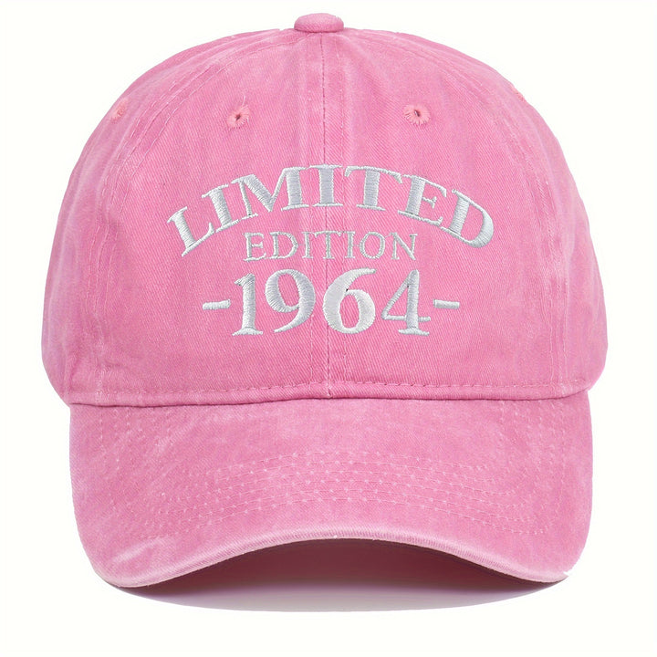 Gorra de Béisbol Bordada Edición Limitada 1964, Visera Curva Ajustable, Ideal para Uso Casual y Ocasiones Especiales como el Día de la Madre/Día del Padre, Apta para Hombres y Mujeres