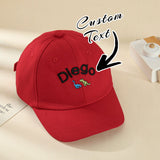 1 gorra de béisbol infantil con diseño de dinosaurio/nombre - UPF, gorra personalizada para niños y niñas con nombre/texto/logo, favores de fiesta, diseños de dinosaurio y gato para niños y niñas
