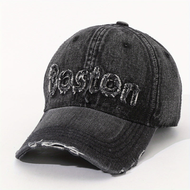 1 pieza, gorra de béisbol de Boston desgastada para mujer, gorra ajustable y ligera para papá con diseño bordado, para viajes y uso casual, gorra de uso casual | Gorra de estilo urbano | Gorra de poliéster