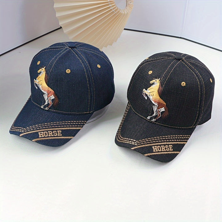 1 gorra de béisbol para hombre con bordado de animales, gorra con visera ajustable y transpirable para deportes al aire libre casuales
