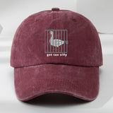 1 gorra de béisbol unisex con estampado de ganso en jaula, ajustable, suave, transpirable y absorbente de humedad, 100% poliéster