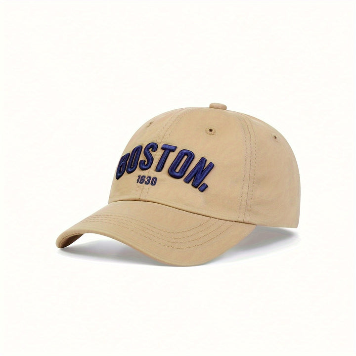 Gorra de Béisbol Bordada Boston Ajustable para Niños - Protección Solar, Sombrero Casual para Exteriores en Beige, Verde, Marrón con Visera Curva para el Día a Día y Viajes, Apta para Edades de 3-14