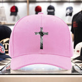 1 gorra fresca con estampado de cruz, tejido ligero de poliéster, ajuste seguro, gorra trucker adecuada para todos los géneros, ajustable, ideal para aventuras al aire libre durante todo el año