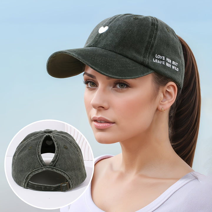 1 Gorra de Béisbol Bordada con Letras "Love Letter" para Uso Casual Diario