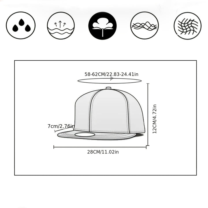 Gorra de béisbol de ala plana hip-hop para hombre - Poliéster transpirable, diseño cómodo de streetwear con patrones intrincados, perfecta para outfits casuales y deportivos, gorro casual | Gorra de moda | Sombrero duradero