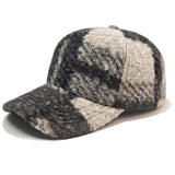 Gorra de Tartán Escocés/Tweed para Mujer - Cierre Ajustable con Broche, Gorro Suave y Caliente Invernal en Rayas Marrón//Beige/Gris/Blanco/, Ligero & Duradero para Eventos Casuales o Formales, Lavado a Mano ó Limpieza Seca, Estilo Retro Textura Peluda, Ca