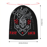 1 sombrero sin ala de temática motera - Gorro holgado con estampados audaces de calaveras y moto, textil suave para hombres y mujeres, casual e ideal diario, lavable a mano (/Rojo/Gris) – Accesorio en estilo rocker, Gorro de Punto, Sombreros, Gorros de In