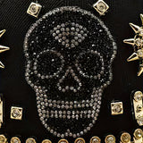 1 Gorra de Béisbol Ajustable con Calavera Brillante y Pedrería, Sombrero Fresco para Fiestas Hip-Hop, Moda al Aire Libre, Protección Solar