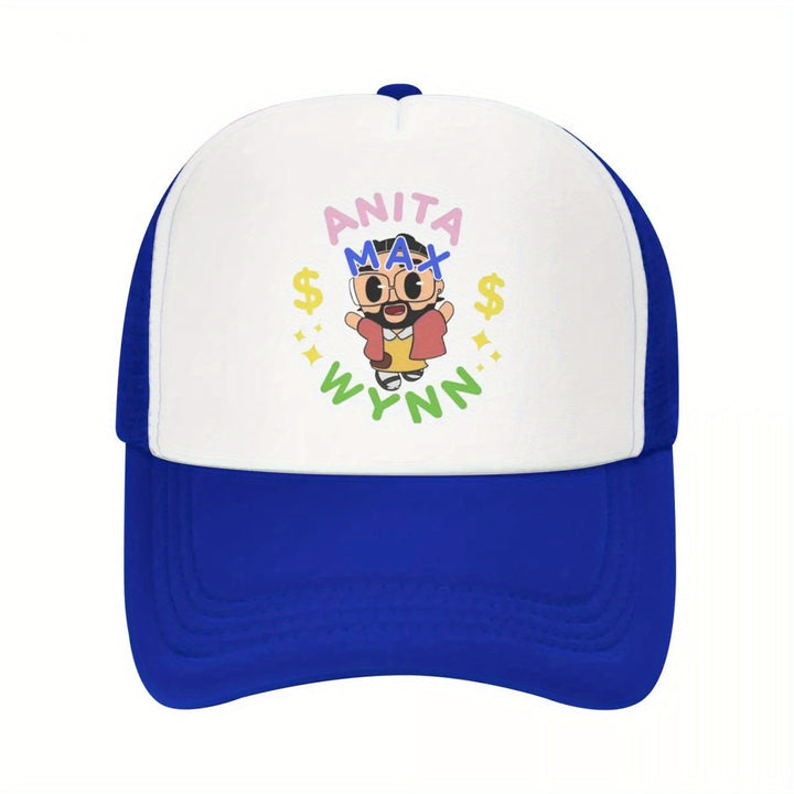 Gorra de Papá Anita Max Wynn - Snapback Ajustable, Gorra de Béisbol de Malla Transpirable con Visera Rosa y Diseño de Personaje de Dibujos Animados, Lavable a Máquina