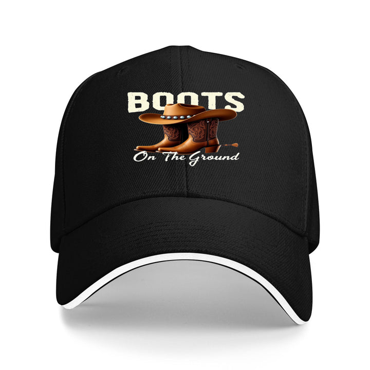 Gorra de béisbol unisex ajustable con estampado de botas de vaquero y sombrero western - Ligera y transpirable, gorra para el sol para exteriores para todas las estaciones para hombres y mujeres, deportes casuales y eventos temáticos, regalo perfecto para