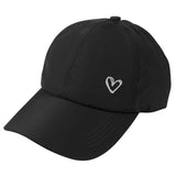 1x Gorra de Béisbol Unisex con Corazón Embroidado, Ajustable con Cierre de Snapback, Panel Estructurado y Breathable, Blanco con Opciones Negro/Gris/Negro/Rosa para Golf, Deportes al Aire Libre y Uso Casual