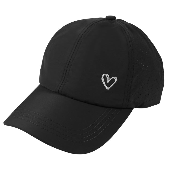 1x Gorra de Béisbol Unisex con Corazón Embroidado, Ajustable con Cierre de Snapback, Panel Estructurado y Breathable, Blanco con Opciones Negro/Gris/Negro/Rosa para Golf, Deportes al Aire Libre y Uso Casual
