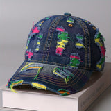 Gorra de Béisbol Retro Lavada Desgastada - Gorra Snapback Ajustable Moda Coreana con Agujeros Aleatorios, Sombrero Transpirable para Hombre y Mujer en Verano