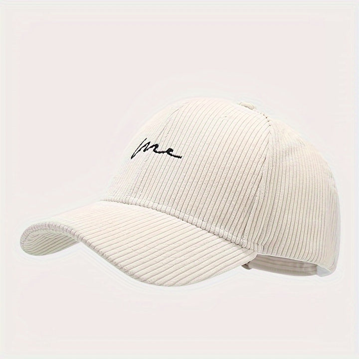 Gorra De Béisbol De Pana Con Bordado Sencillo Para Otoño E Invierno, Gorra De Béisbol A La Moda Urbana, Para Hombres Y Mujeres