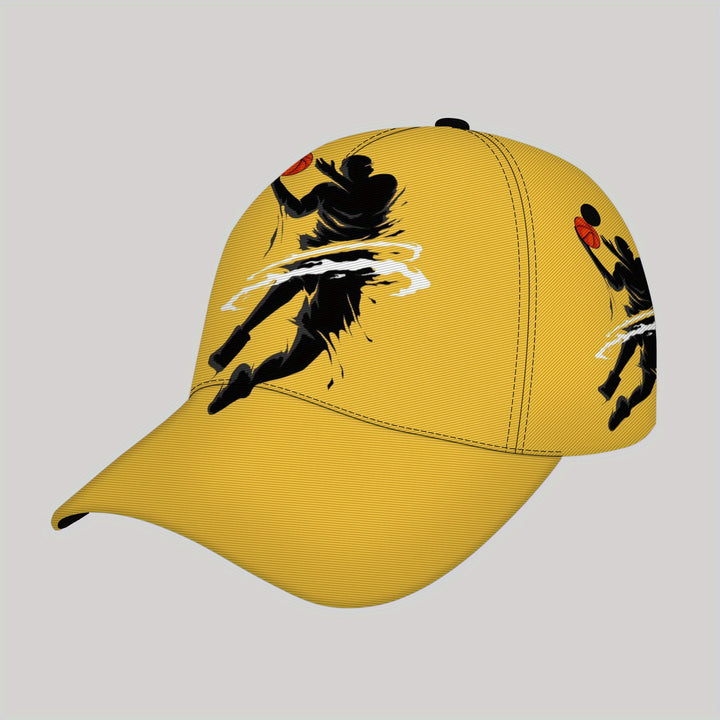 Gorra de Béisbol Ligera para Hombres CUTEHSJ - Sombrero Ajustable Estilo Hip-Hop con Gráfico de Jugador de Baloncesto, Diseño Amarillo y Vibrante para Playa, Pesca, Vacaciones, Accesorio Transpirable