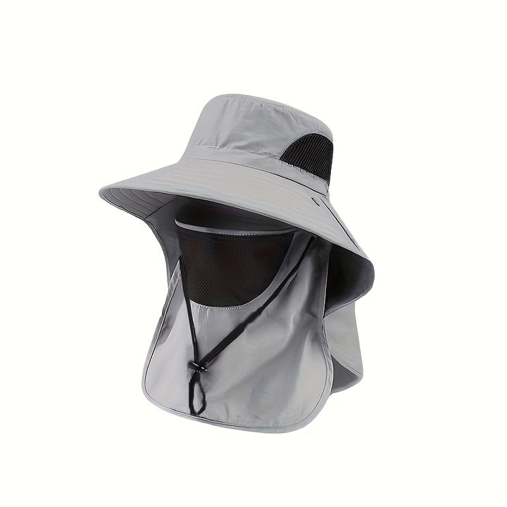 1 sombrero de verano con ala grande para cubrir la cara - Sombrero ancho para ciclismo, pesca y senderismo - Tela lavable a máquina, blanco, protección solar, accesorio neutro transpirable