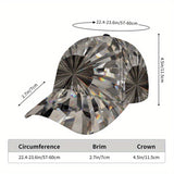 1 gorra de béisbol ajustable de poliéster con estampado 2D de explosión de vidrio roto - Gorra snapback con impresión vibrante de cuerpo completo, ideal para streetwear, deportes y running al aire libre, Moda Streetwear,Ropa Casual,Material Transpirable,T