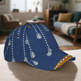 1pc Gorra de Béisbol con Estampado 2D Rhinestone Drizzle Glam - Poliéster Ajustable Snapback, Diseño Vibrante Completo, Ideal para Deportes, Running al Aire Libre y Estilo Urbano