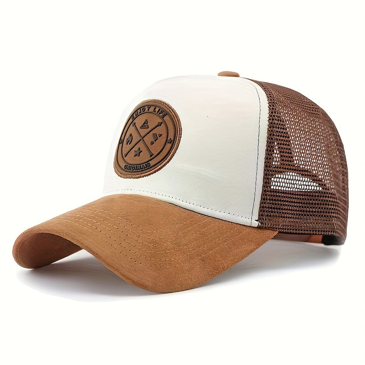 Gorra de Béisbol para Hombre - Dos Tonos /Blanco con Protección Solar, Malla Transpirable en la Parte Trasera para Deportes al Aire Libre y Eventos Casuales o Formales - Gorra Estructurada con Escudo
