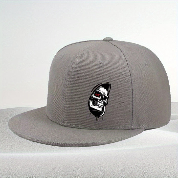 Llegada Nueva: Gorra de Béisbol de Moda con Estampado de Calavera - Snapback Negro con Diseño Blanco, Ajuste Ajustable para Hombres y Mujeres, Estilo Urbano Hip-Hop, Sombrero Casual para el Exterior, Gorra de Béisbol