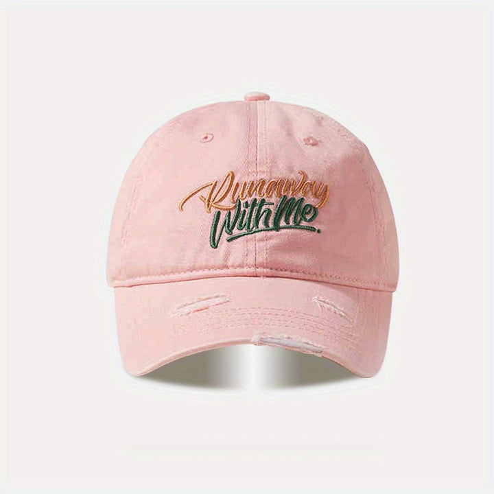 Gorra de pico de pato americana para hombres con ala ancha y parte superior profunda, gorra de béisbol con agujero bordado versátil, agradable al rostro, adecuada para 200 países.