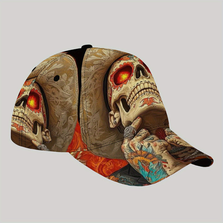 Gorra de Béisbol Ligera para Hombres CUTEHSJ con Diseño Fantasía Hip-Hop y Calavera & Tatuaje, Ajuste con Hebilla para Playa, Pesca, Vacaciones, Accesorio de Cabeza al Aire Libre, Diseño Intrincado