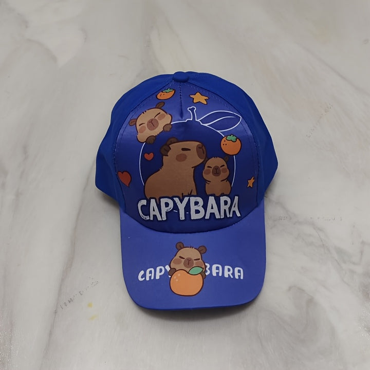 Llegada Nueva - Bonita Gorra de Béisbol con Estampado de Dibujos Animados de Capibara para Niños, Ligera Poliéster, Ajuste Elástico, Lavable a Mano, Gorro de Fiesta de Cumpleaños | Diseño Divertido | Gorra de Fibra de Poliéster