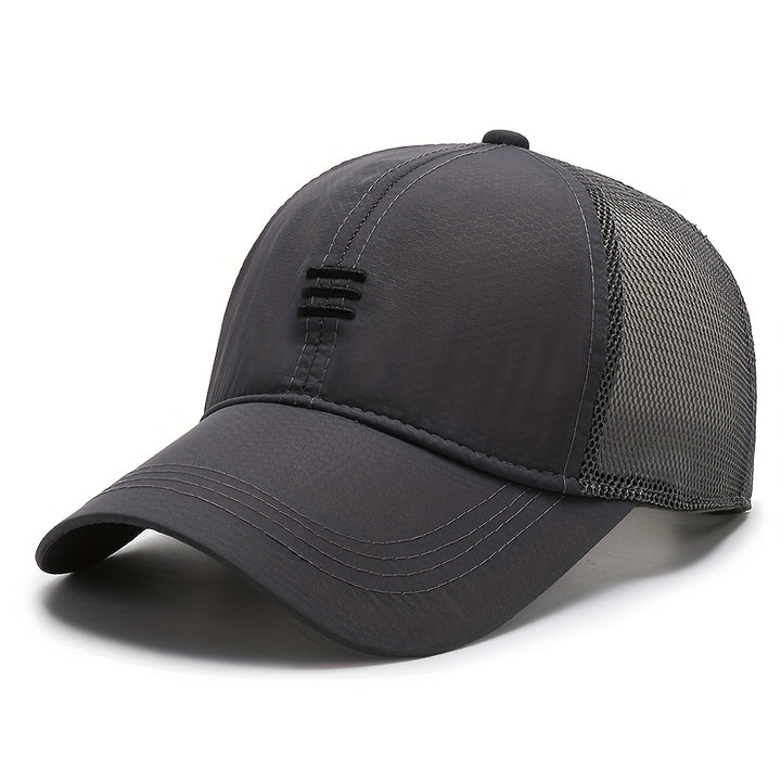 Gorra de Béisbol para Hombre, Ajustable, de Tela Mesh Respirable, Azul Marino, Gorra Casual para Atire Casual y Actividades al Aire Libre
