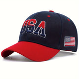 Gorra de Béisbol Bordada Patriótica de EE. UU. para Hombres y Mujeres - Acrílico Ligero, Cierre Snapback, Diseño de la Bandera Americana, Sombrero de Visera Casual Hip Hop, Lavable a Mano