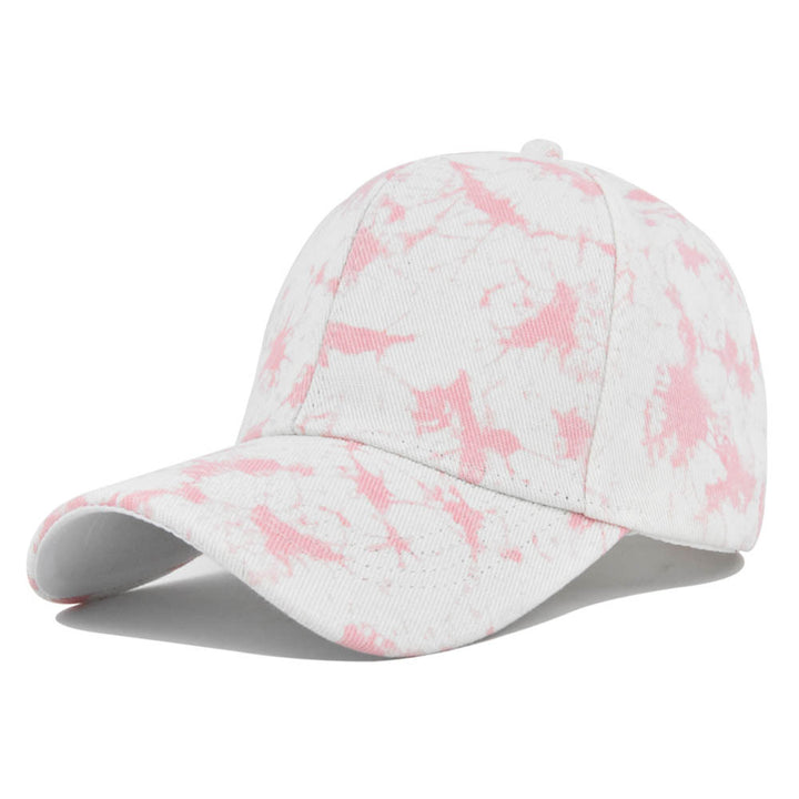 Gorra de Béisbol Retro Azul y Blanco con Tie-Dye para Hombres y Mujeres - Ajustable con Snapback, Ideal para Festivales de Música, Streetwear y Atuendos Navideños