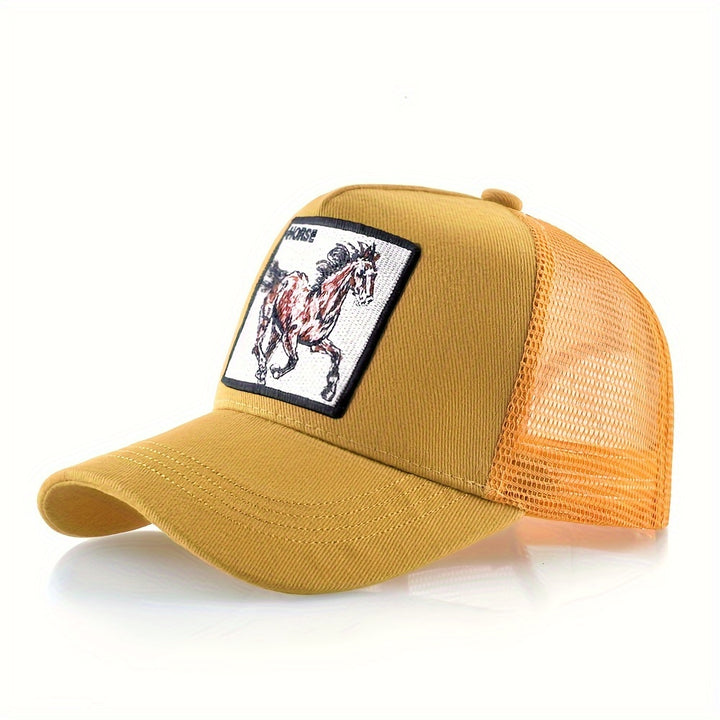 Gorra de béisbol con bordado de caballo unisex, sombrero transpirable, opción ideal para regalos
