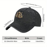 1 gorra de béisbol unisex de algodón con adorno de ancla 3D, 100% algodón, ajustable, ligera, visera curva, solo lavado a mano, protección solar, temática de superhéroes, talla universal para fiestas