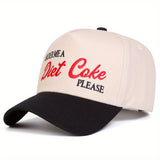 1 Gorra de Béisbol DIET COKE para Hombre, Sombrero Ajustable y Moderno de Cinco Paneles para Viajes de Primavera/Verano y Vacaciones en la Playa