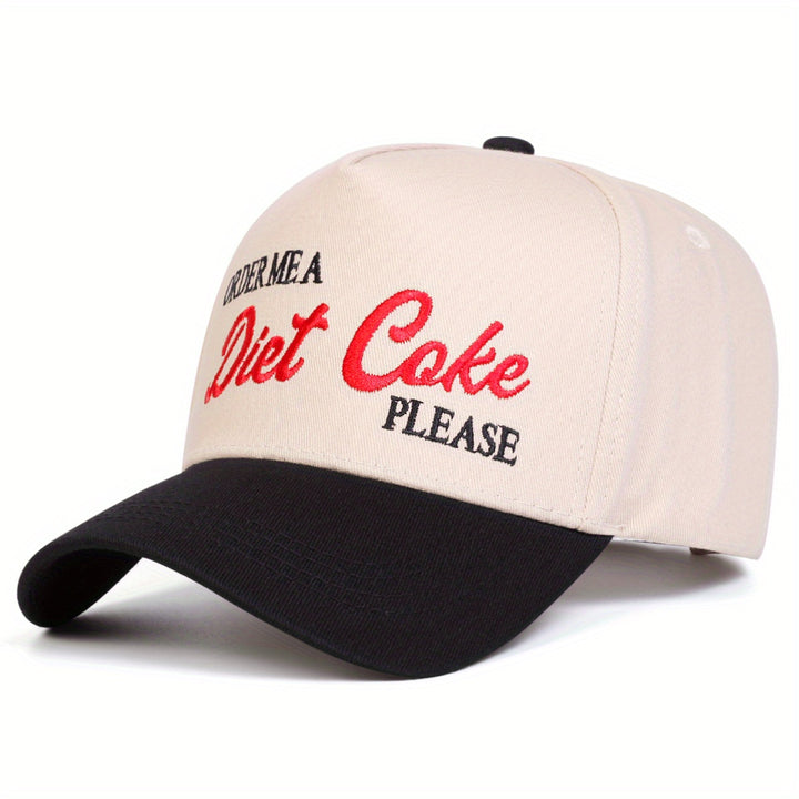 1 Gorra de Béisbol DIET COKE para Hombre, Sombrero Ajustable y Moderno de Cinco Paneles para Viajes de Primavera/Verano y Vacaciones en la Playa