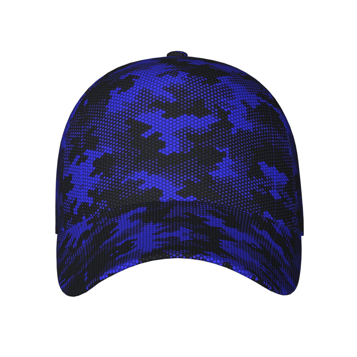 1 gorra de camionero con estampado completo de camuflaje hexagonal azul - Gorra snapback unisex para todas las estaciones, uso al aire libre, deportes y casual, para hombres y mujeres, (Azul/Gris/) - Lavable a máquina, compatible con (Navidad/Vuelta al co