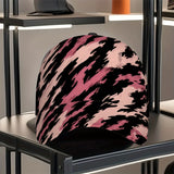 1 Gorra de Béisbol para Hombre - Diseño Audaz en Rosa//Gris con Llamas, Correa Ajustable, Ligera y Cómoda para Halloween, Navidad, Acción de Gracias - Accesorio Moderno de Calle, Tocado Festivo, Tejido Transpirable, Estilo Casual, Diseño Abstracto, Durade