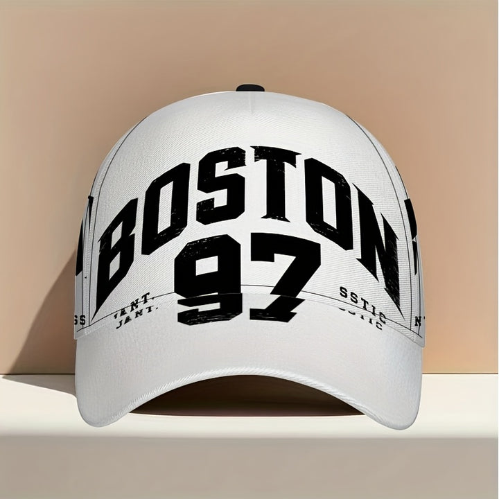 1 Gorra Snapback Boston Legacy '97 - Diseño Iconico 2D Completo y Divertido, Gorra Ajustable Ligera de Poliéster para Correr, Streetwear y Estilo Retro (Compatible con Outfits Casuales)