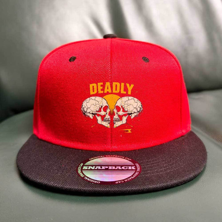 Gorra de béisbol de dos tonos, revolución de ropa de calle unisex 2025 - ajustable con cierre de clic, ligera y transpirable, poliéster, estampado de calavera retro, diseño negro y rojo para hombres y mujeres, lavable en máquina, ropa de cabeza casual, go
