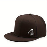 Gorra Snapback de Esqueleto a la Moda - Ligera, Transpirable de Poliéster, Diseño Geométrico, Ideal para Regalos de Halloween y Navidad, Trendsetters, Sombrero Casual | Snapback de Moda | Gorro Duradero, Gorra Grande para Hombre, Gorra Ajustada con Rosa B