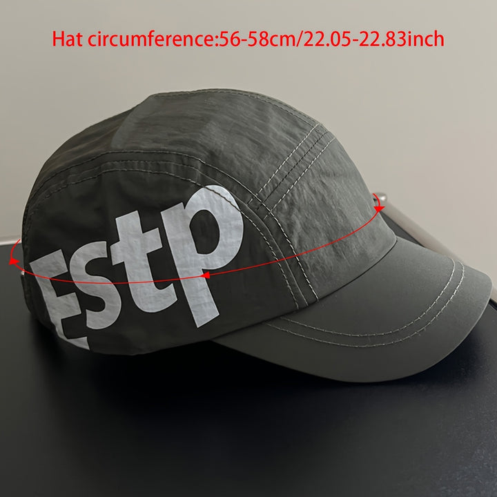 1 Gorra de béisbol con logo ESPT para hombre y mujer - Gorra ligera, transpirable y de secado rápido con letras ESPT llamativas, ajuste ajustable, visera curva y ala estructurada para deportes al aire libre, sombrero para viajes casuales (//Gris/Azul Mari
