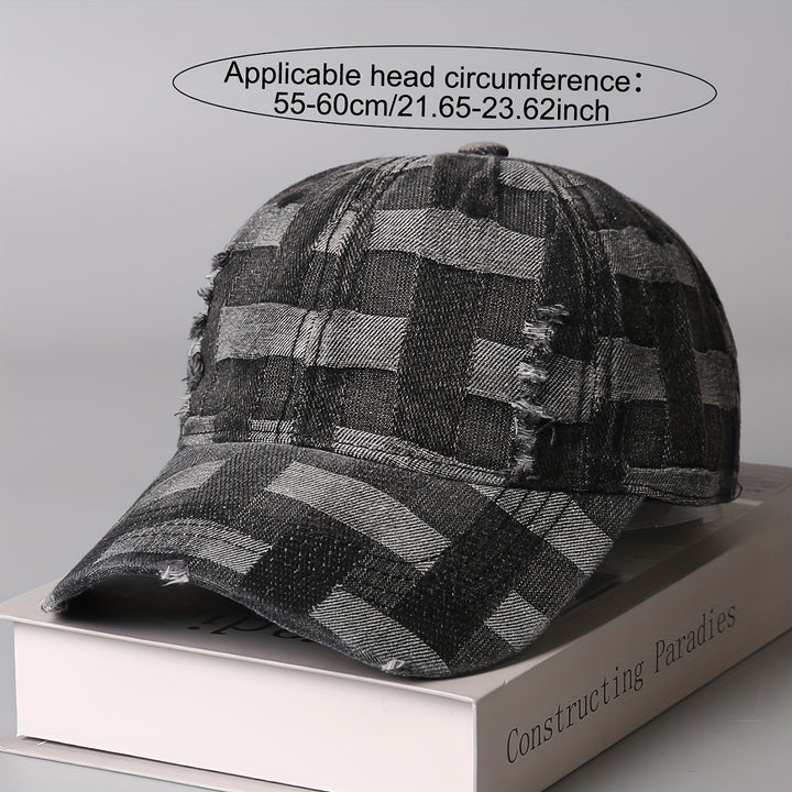 Gorra de Béisbol Tie-Dye para Hombres y Mujeres con Detalles Perforados - Sombrero de Pato Cuadriculado Ligero para Uso Casual al Aire Libre