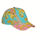 1pc Gorra Snapback de Fantasía Barroca 2D - Gorra Ligera de Poliéster con Diseño Vibrante de Cuerpo Completo, Ideal para Deportes, Running y Streetwear