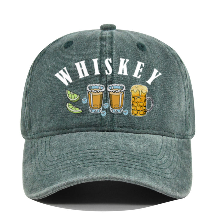 Gorra de Béisbol Vintage con Emblema de Whisky y Vino, Ajustable Snapback, Logo Manual para Estilo Retro, Cata de Vinos, Bares y Fiestas Navideñas - No Elástica, Ideal para Entusiastas del Retro y Seguidores de la Cultura del Vino
