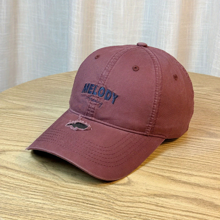 Gorra de Béisbol Unisex con Bordado de Letras - Snapback Ajustable, Poliéster Ligero, Azul Oscuro con Costura Blanca y Bordado de Melodía, Perfecta para Atuendos de Primavera y Verano, Accesorio Casual | Gorra de Béisbol de Moda | Sombrero Ligero