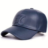 1 gorra de béisbol unisex estilo británico en piel PU, ajustable y transpirable para otoño e invierno