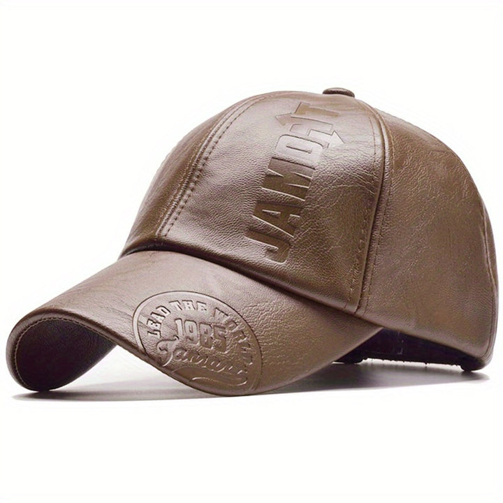 1 pza. Gorra de béisbol de cuero PU británico para hombre, gorra ajustable transpirable Casual, sombrero de primavera/verano/otoño/invierno, regalo de Navidad