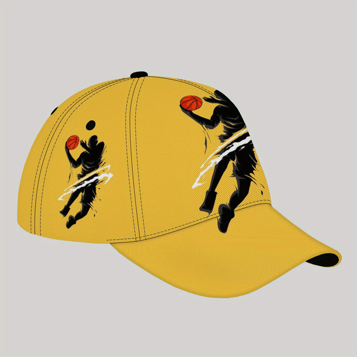 Gorra de Béisbol Ligera para Hombres CUTEHSJ - Sombrero Ajustable Estilo Hip-Hop con Gráfico de Jugador de Baloncesto, Diseño Amarillo y Vibrante para Playa, Pesca, Vacaciones, Accesorio Transpirable