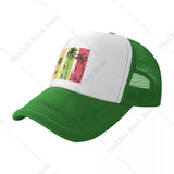 Gorra de Béisbol Ajustable de Malla Transpirable con Grafiti de Palmeras Vibrantes - Estilo Hip-Hop, Sombrero de Playa de Verano para Hombres y Mujeres, Lavable a Máquina
