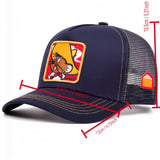 Gorra de béisbol de dibujos animados de Looney Tunes WB para hombres y adolescentes - Parte trasera de malla transpirable, poliéster ligero, snapback ajustable, diseño de personaje de dibujos animados, ideal para exteriores