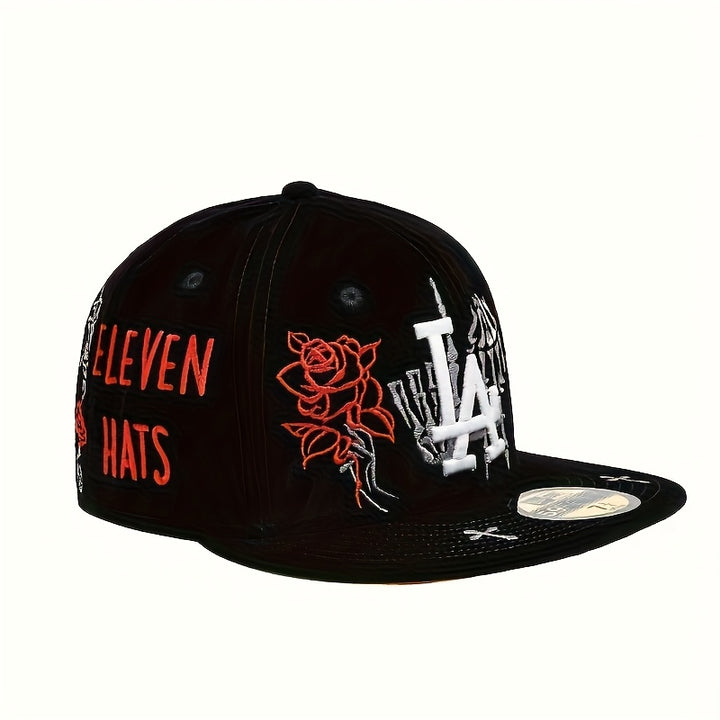 Gorra de béisbol New Era LA Hard Top, ajustable, bordada, visera plana, estilo urbano, bordado 3D, ideal para deportes al aire libre, pesca, caza, uso casual - Para hombre, para todas las estaciones